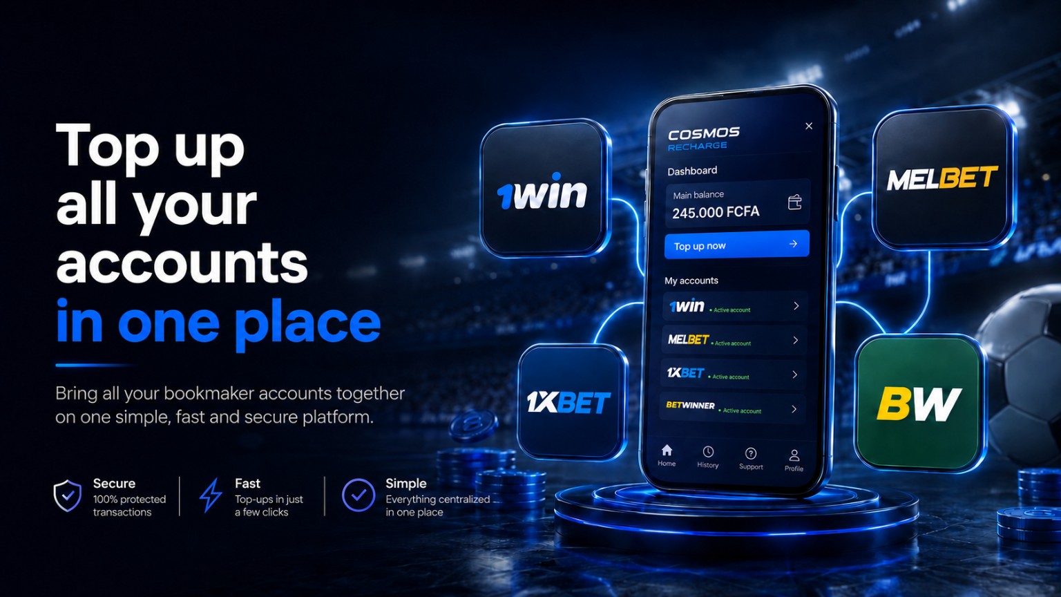 Top up all your accounts